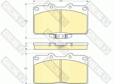6140769 GIRLING Комплект тормозных колодок, дисковый тормоз