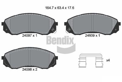 BPD2175 BENDIX Braking Комплект тормозных колодок, дисковый тормоз