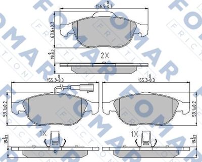 FO688681 FOMAR Friction Комплект тормозных колодок, дисковый тормоз