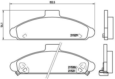 P30004 BREMBO Комплект тормозных колодок, дисковый тормоз