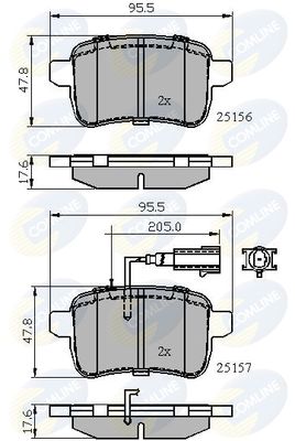 CBP12103 COMLINE Комплект тормозных колодок, дисковый тормоз