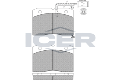 140892 ICER Комплект тормозных колодок, дисковый тормоз