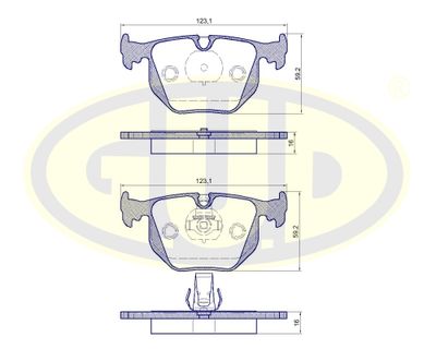 GBP880116 G.U.D. Комплект тормозных колодок, дисковый тормоз