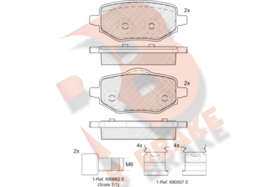 RB2418 R BRAKE Комплект тормозных колодок, дисковый тормоз