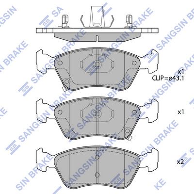 SP1597 Hi-Q Комплект тормозных колодок, дисковый тормоз