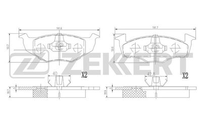 BS2894 ZEKKERT Комплект тормозных колодок, дисковый тормоз