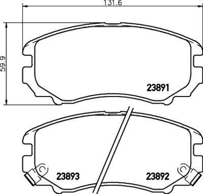 8DB355037401 HELLA Комплект тормозных колодок, дисковый тормоз