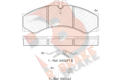 RB1126204 R BRAKE Комплект тормозных колодок, дисковый тормоз