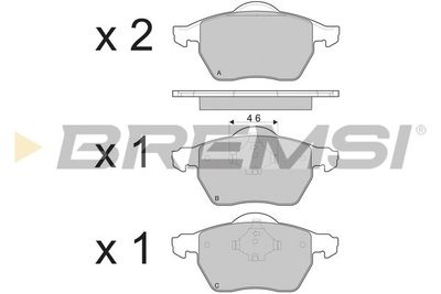 BP3213 BREMSI Комплект тормозных колодок, дисковый тормоз