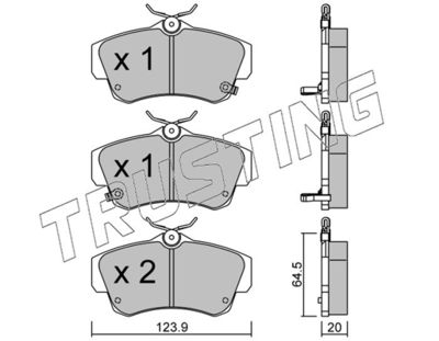 5370 TRUSTING Комплект тормозных колодок, дисковый тормоз