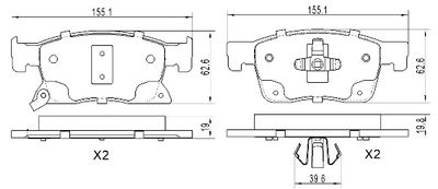 FBP0026 FREMAX Комплект тормозных колодок, дисковый тормоз