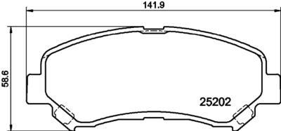 8DB355029091 HELLA Комплект тормозных колодок, дисковый тормоз