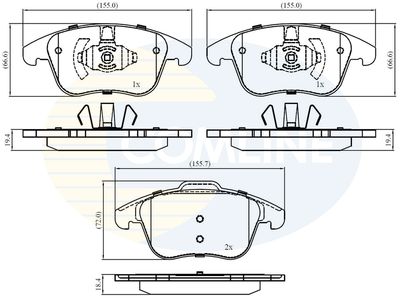 CBP02441 COMLINE Комплект тормозных колодок, дисковый тормоз