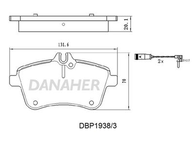 DBP19383 DANAHER Комплект тормозных колодок, дисковый тормоз