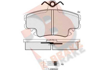 RB0993204 R BRAKE Комплект тормозных колодок, дисковый тормоз