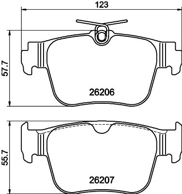 8DB355040851 HELLA PAGID Комплект тормозных колодок, дисковый тормоз