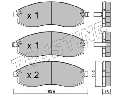 3151 TRUSTING Комплект тормозных колодок, дисковый тормоз