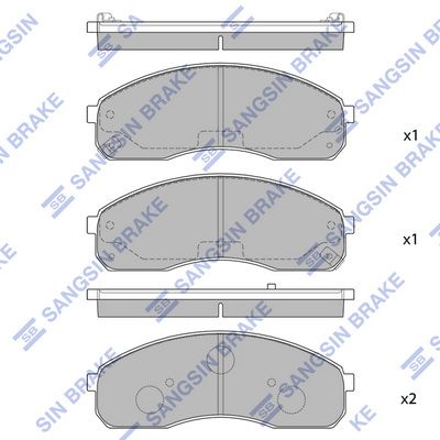 SP1116 Hi-Q Комплект тормозных колодок, дисковый тормоз