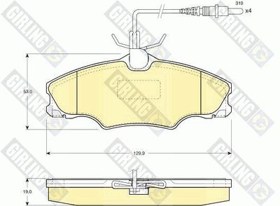 6111931 GIRLING Комплект тормозных колодок, дисковый тормоз