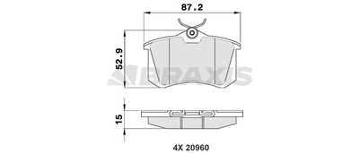 AA0016 BRAXIS Комплект тормозных колодок, дисковый тормоз