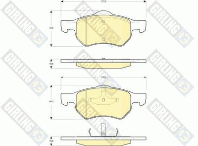 6141282 GIRLING Комплект тормозных колодок, дисковый тормоз