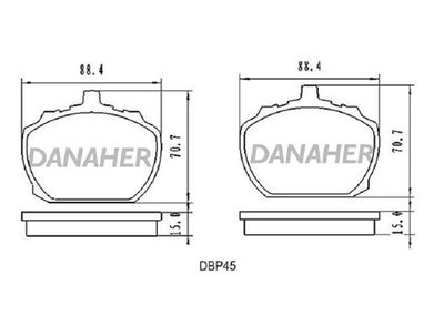 DBP45 DANAHER Комплект тормозных колодок, дисковый тормоз