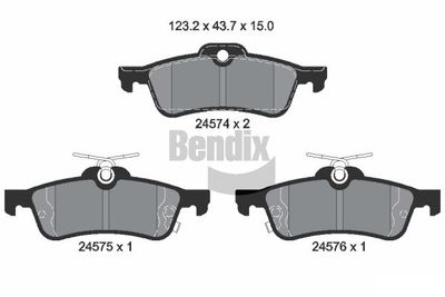 BPD1440 BENDIX Braking Комплект тормозных колодок, дисковый тормоз