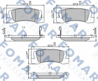 FO496681 FOMAR Friction Комплект тормозных колодок, дисковый тормоз