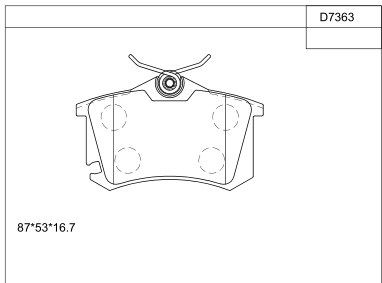 KD7363 ASIMCO Комплект тормозных колодок, дисковый тормоз