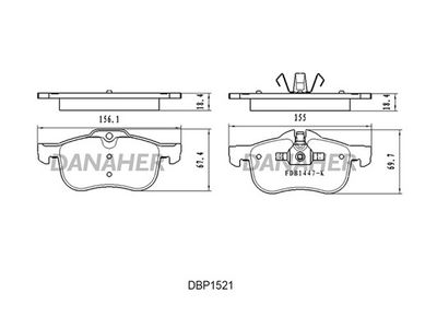 DBP1521 DANAHER Комплект тормозных колодок, дисковый тормоз