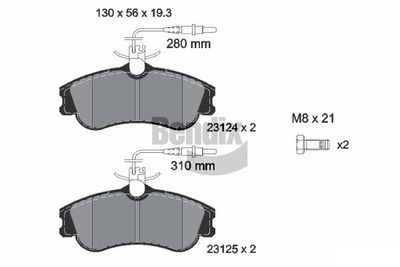 BPD1147 BENDIX Braking Комплект тормозных колодок, дисковый тормоз