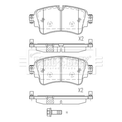 BBP2577 BORG & BECK Комплект тормозных колодок, дисковый тормоз