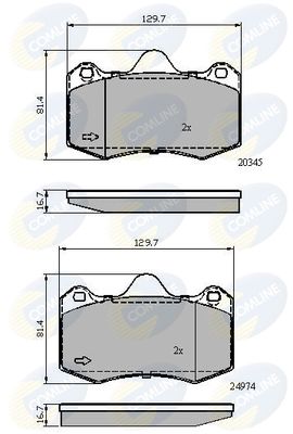 CBP02107 COMLINE Комплект тормозных колодок, дисковый тормоз