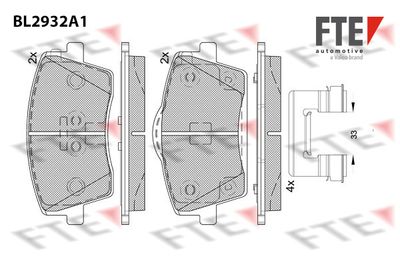 BL2932A1 FTE Комплект тормозных колодок, дисковый тормоз