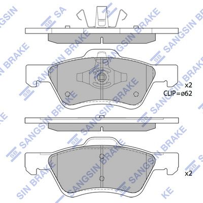 SP1497B Hi-Q Комплект тормозных колодок, дисковый тормоз