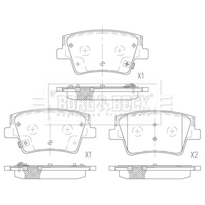 BBP2836 BORG & BECK Комплект тормозных колодок, дисковый тормоз