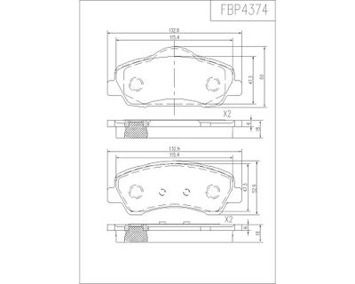 FBP4374 FI.BA Комплект тормозных колодок, дисковый тормоз