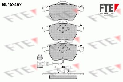 BL1524A2 FTE Комплект тормозных колодок, дисковый тормоз