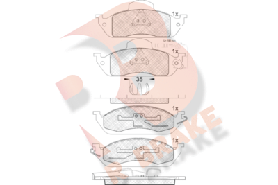 RB1276 R BRAKE Комплект тормозных колодок, дисковый тормоз