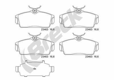 234630070100 BRECK Комплект тормозных колодок, дисковый тормоз