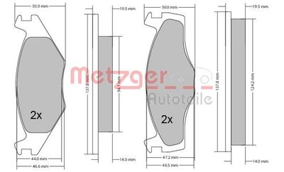 1170033 METZGER Комплект тормозных колодок, дисковый тормоз