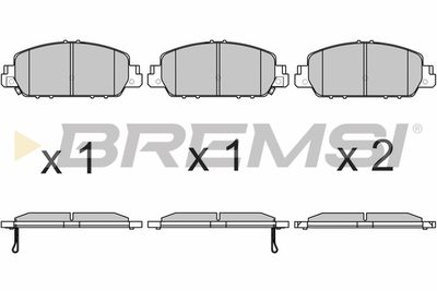 BP3673 BREMSI Комплект тормозных колодок, дисковый тормоз