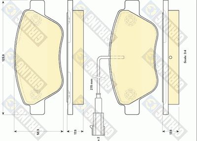 6118424 GIRLING Комплект тормозных колодок, дисковый тормоз