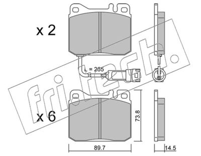 11490 fri.tech. Комплект тормозных колодок, дисковый тормоз
