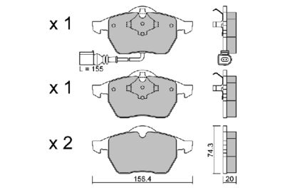 BPVW1026 AISIN Комплект тормозных колодок, дисковый тормоз