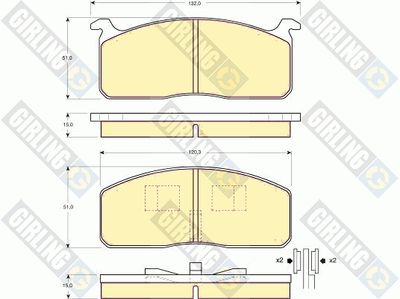 6102339 GIRLING Комплект тормозных колодок, дисковый тормоз