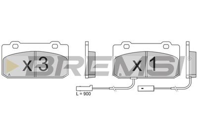 BP2608 BREMSI Комплект тормозных колодок, дисковый тормоз