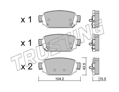 12380 TRUSTING Комплект тормозных колодок, дисковый тормоз
