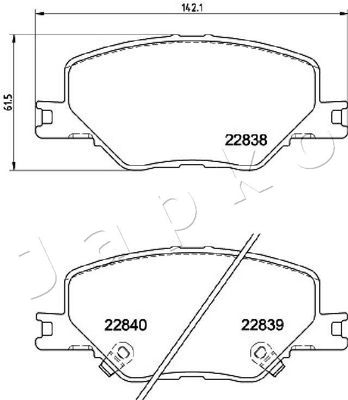 500417 JAPKO Комплект тормозных колодок, дисковый тормоз