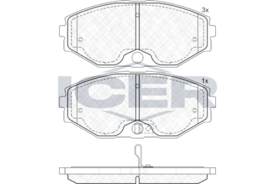 181569 ICER Комплект тормозных колодок, дисковый тормоз